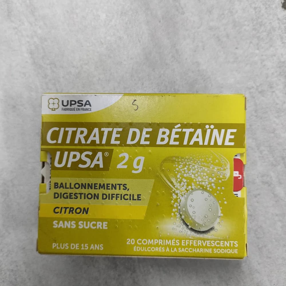 Citrate de Bétaïne UPSA 2g Betaine citrate 2 g per effervescent tablet