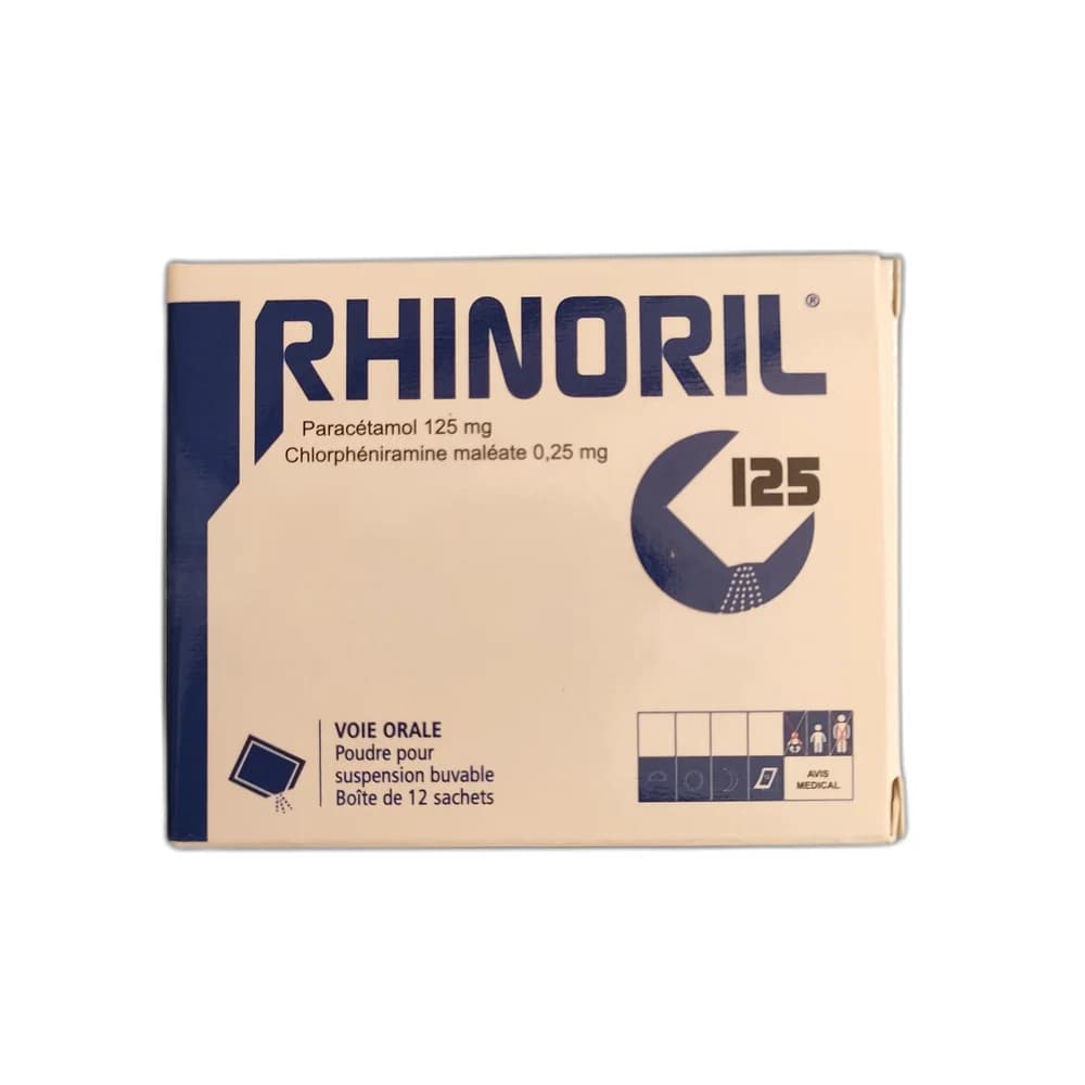 Rhinoril Paracetamol 125 mg / Chlorpheniramine maleate 0.25 mg per sachet