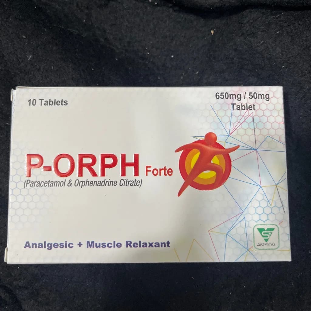P-ORPH Paracetamol 500mg, Orphenadrine Citrate 50mg 