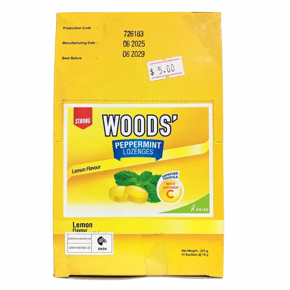 Woods' Peppermint Lozenges Lemon 90.25 mg / 5 mg / 0.75 mg
