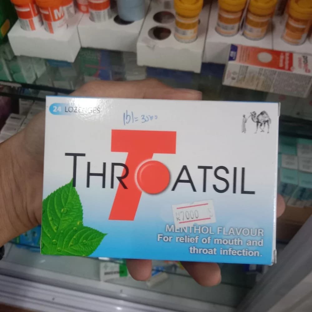 Throatsil Menthol Flavour 2,4-Dichlorobenzyl alcohol 1.2 mg + amylmetacresol 0.6 mg per lozenge