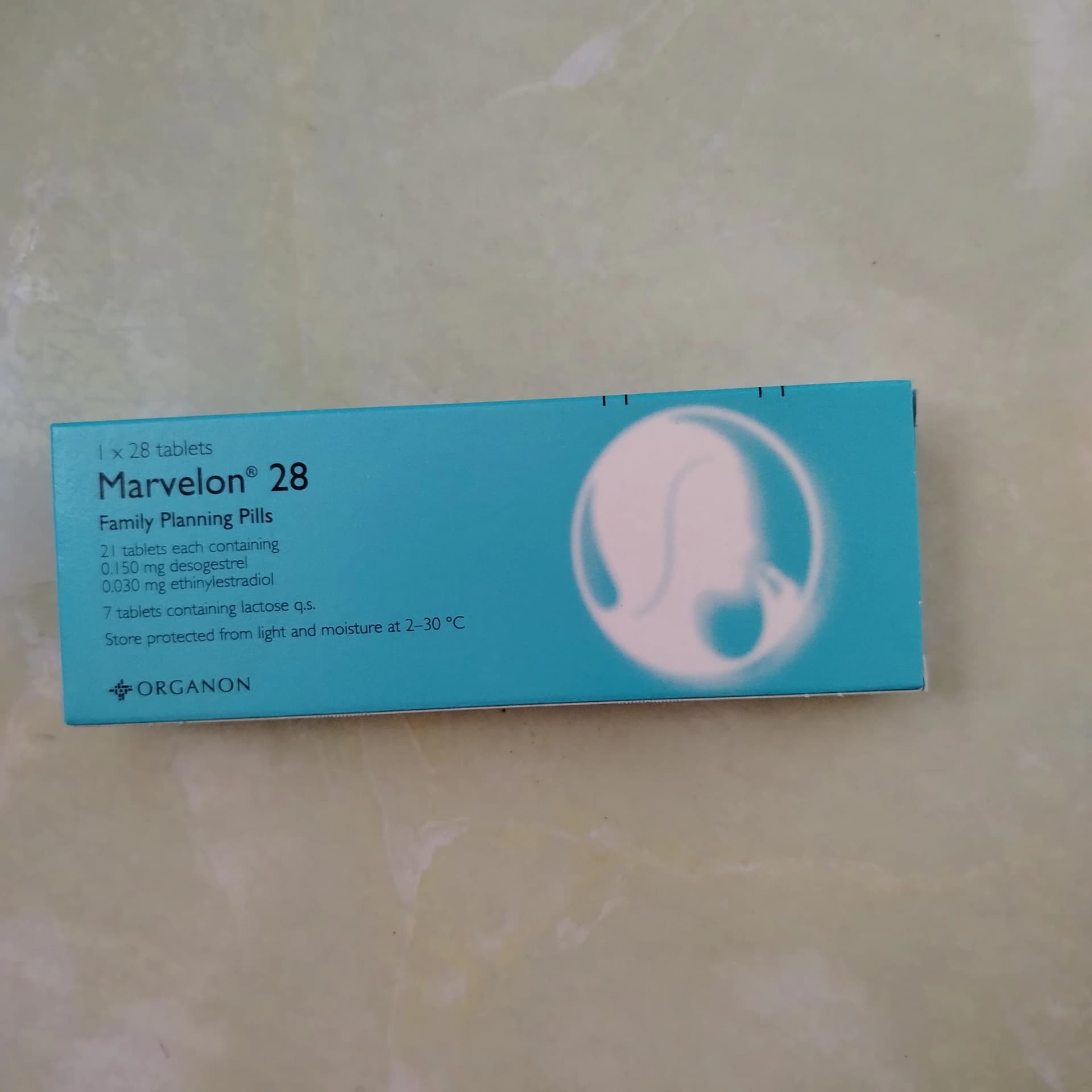 Marvelon 28 Desogestrel 0.150 mg + Ethinylestradiol 0.030 mg