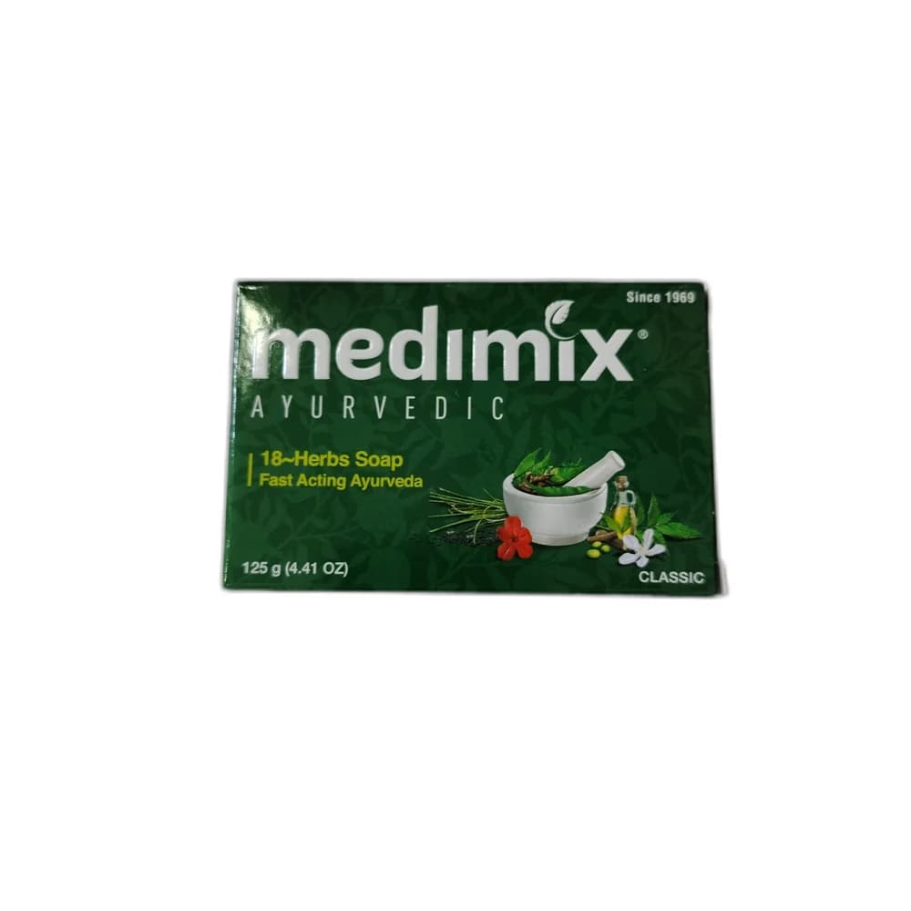 Medimix 125 g (4.41 oz) soap bar; Fast Acting Ayurveda 18-Herbs Classic