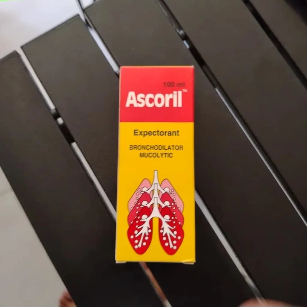 Ascoril Expectorant Per 10 ml: Salbutamol 2 mg, Bromhexine 4 mg, Guaifenesin 100 mg