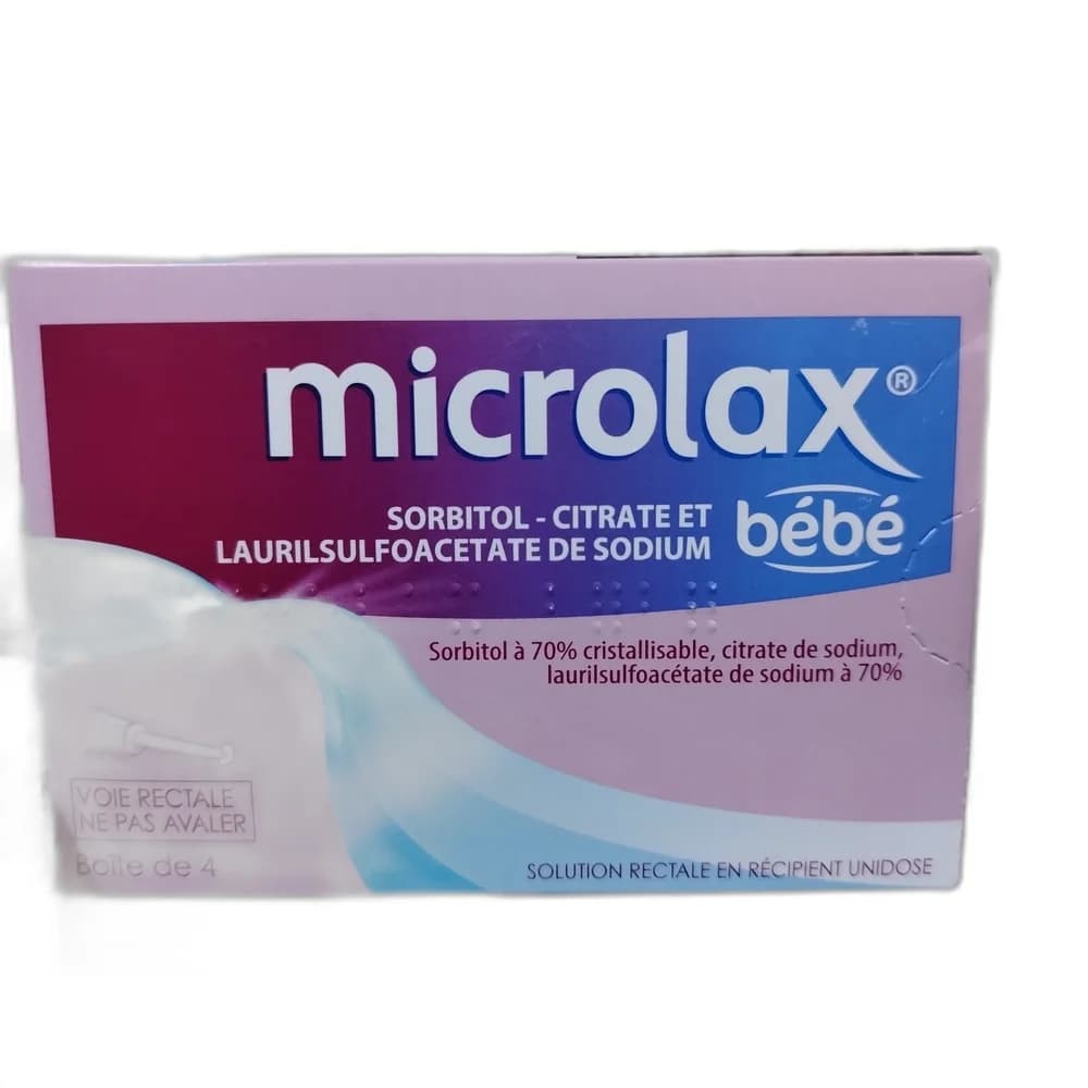 Microlax Bébé Sorbitol 2.6790 g / Sodium Citrate 0.2700 g / Sodium Lauryl Sulfoacetate 0.0387 g per single-dose unit