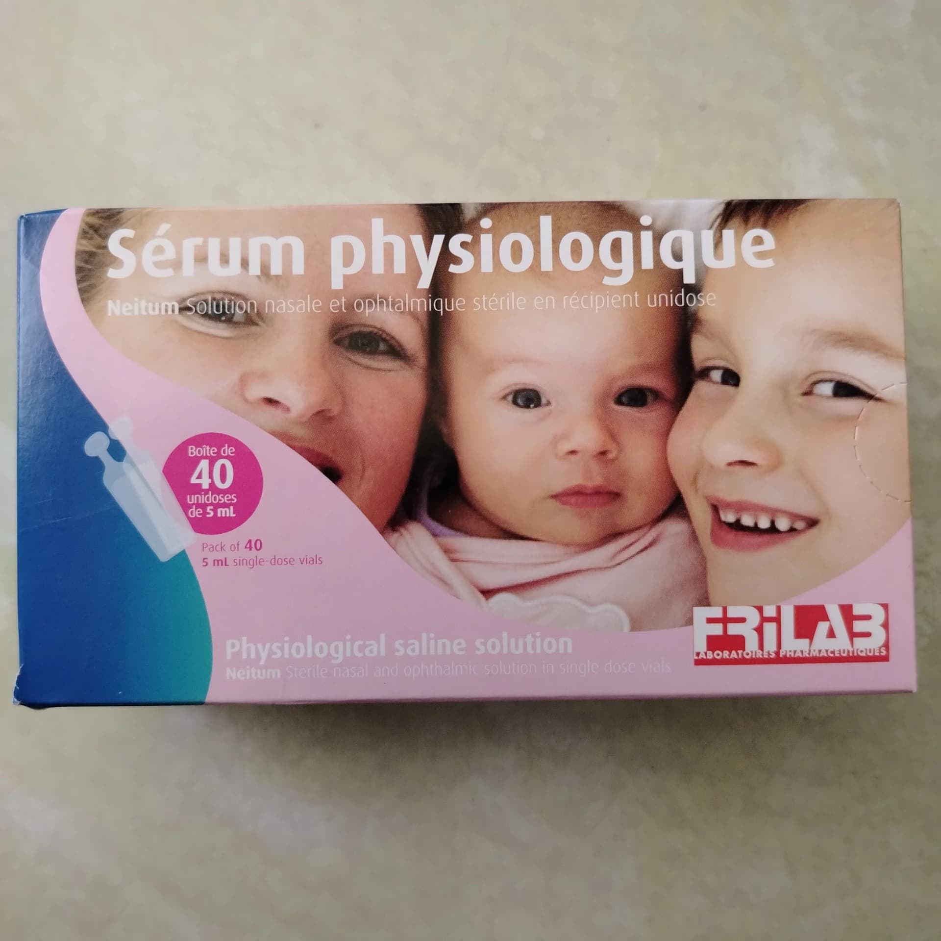 RHAB Serum Physiologique 0.9% Sodium Chloride, 5 mL per vial