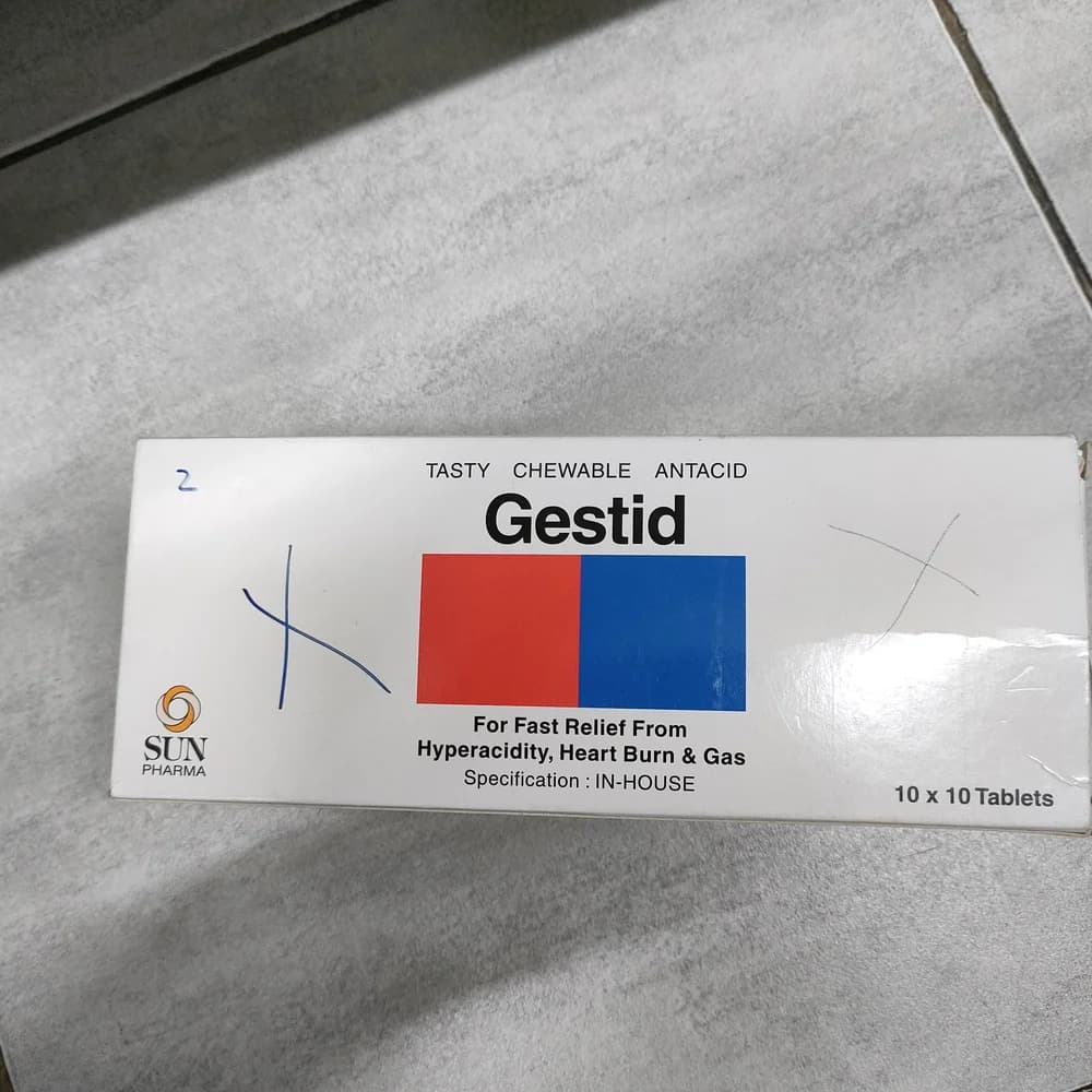 Gestid Aluminium Hydroxide 300 mg / Magnesium Hydroxide 50 mg / Magnesium Trisilicate 25 mg / Simethicone 10 mg per tablet