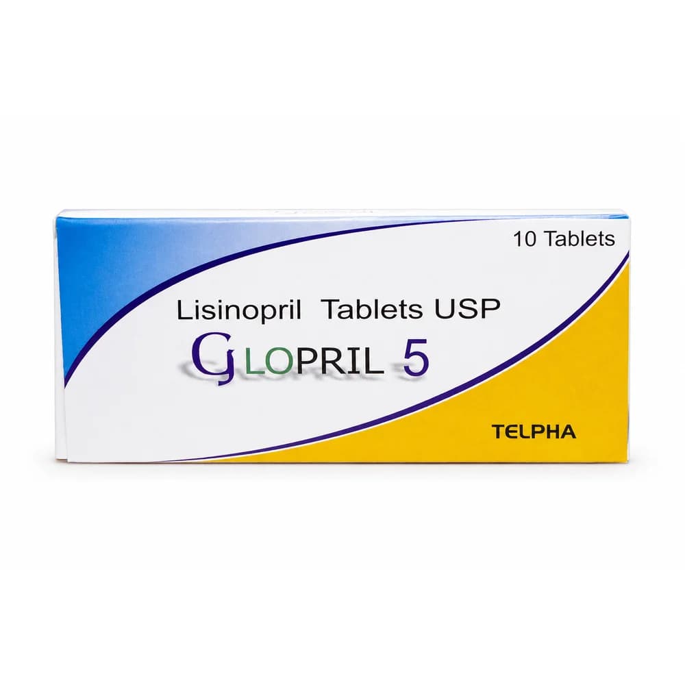 Glopril 5 mg lisinopril tablets, 10 tablets