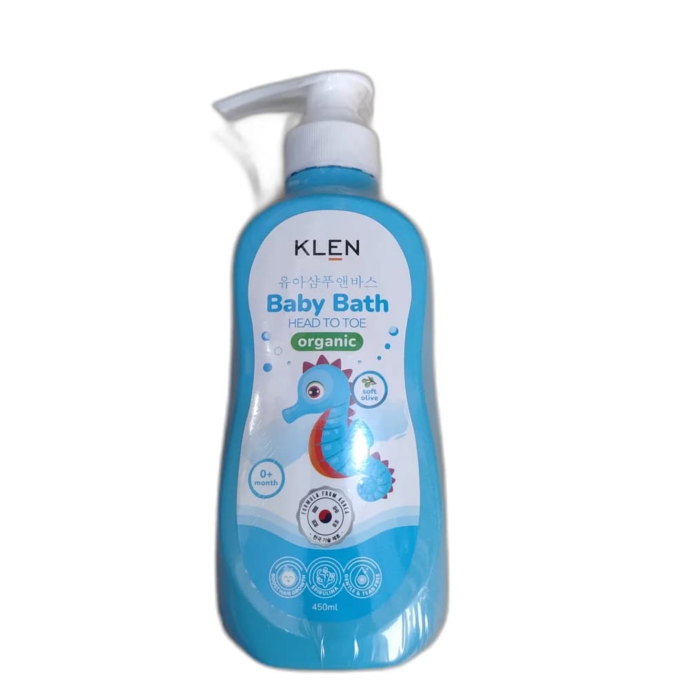 KLEN Organic Baby Bath Head to Toe (Soft Olive) 450 mL
