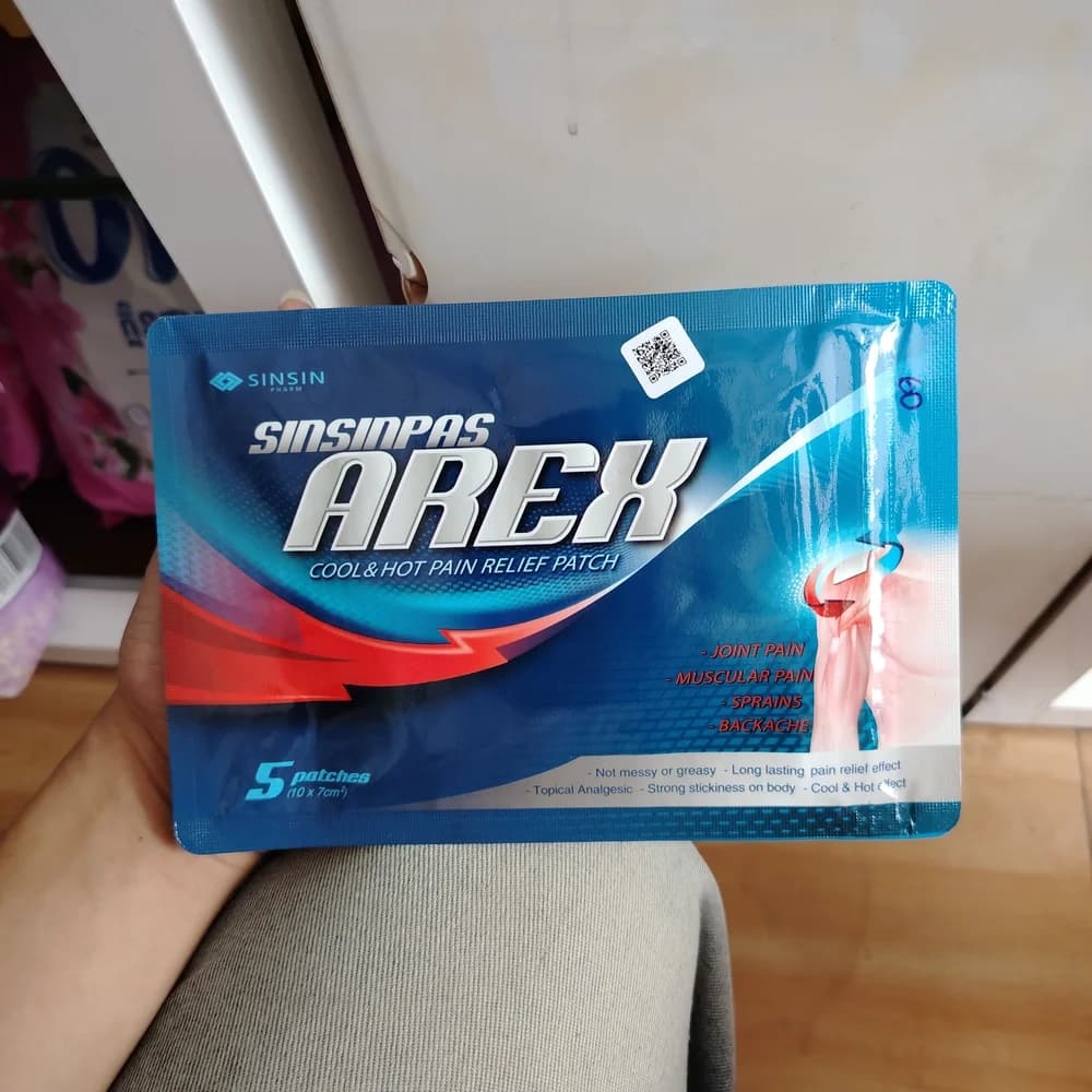 Sinsinpas Arex 1,150.62 mg total ingredients per 10 cm × 7 cm sheet