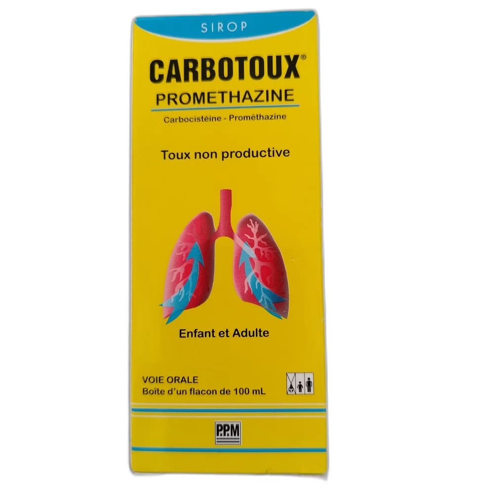 Carbotoux Promethazine 100 mg / 2.5 mg per 5 ml