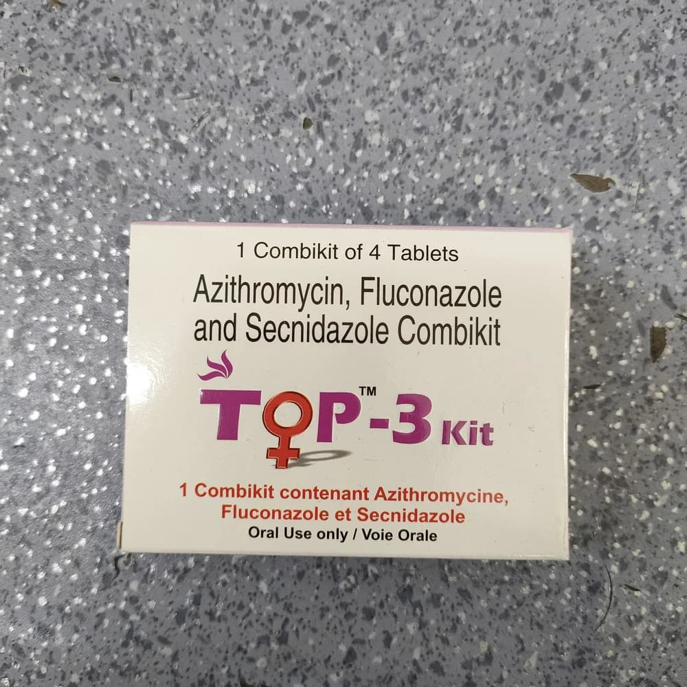 Top-3 Kit Combikit of 4 tablets: Azithromycin + Fluconazole + Secnidazole