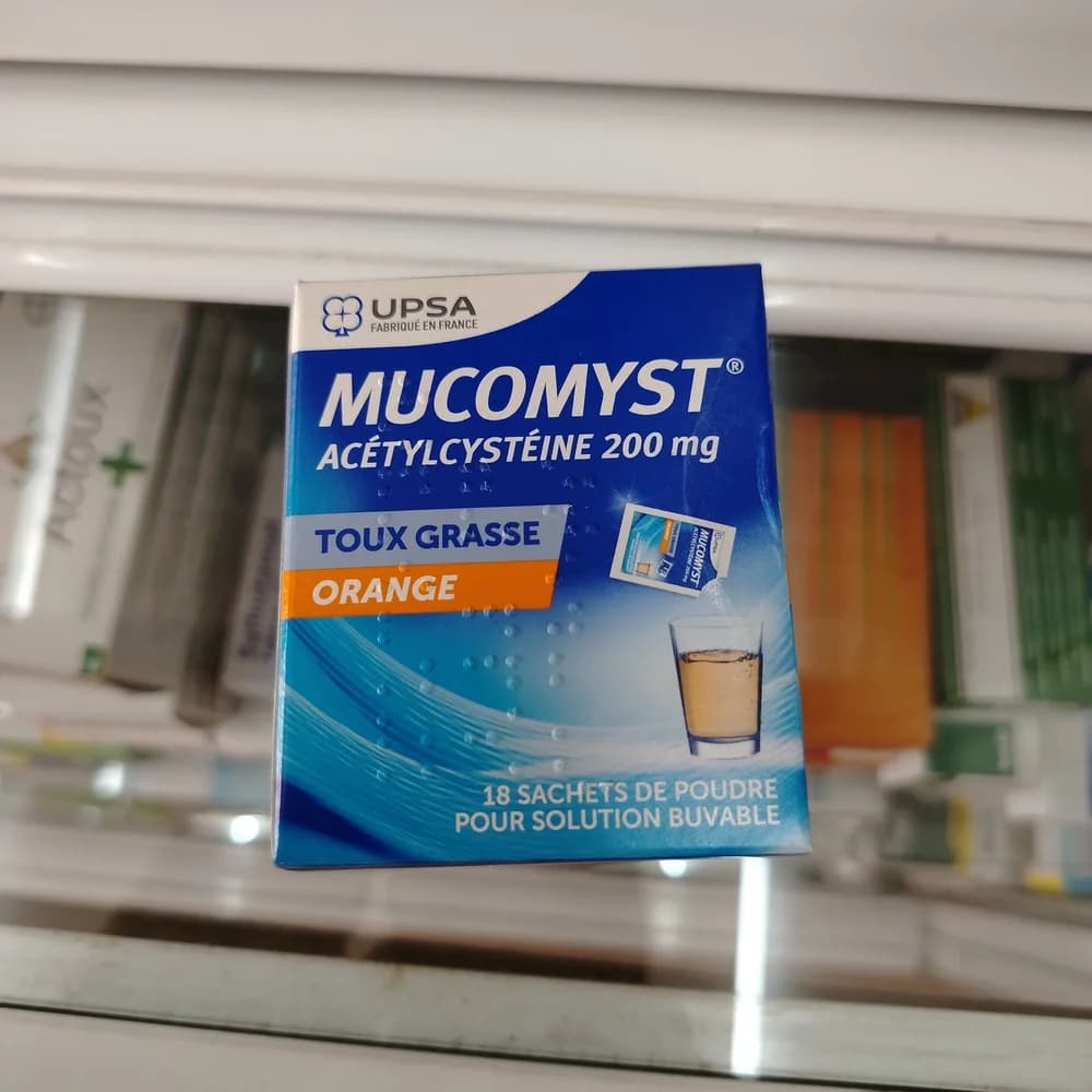 Mucomyst Orange N-acetylcysteine 200 mg per sachet