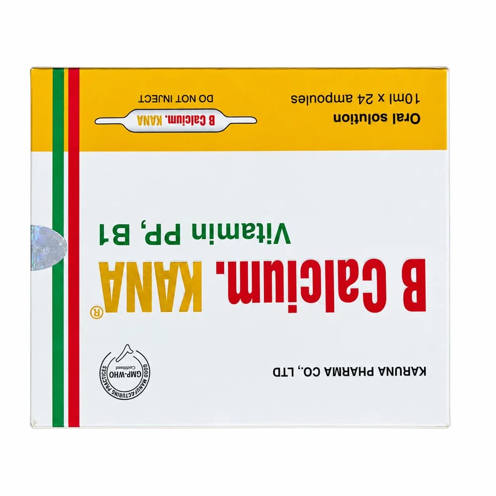 B Calcium Kana Calcium lactate 300 mg / niacinamide 20 mg / thiamine hydrochloride 2 mg per 10 mL