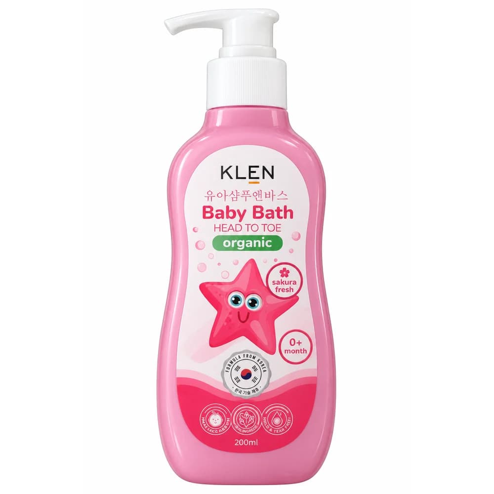 KLEN Baby Bath Head to Toe Organic Sakura Fresh 200 ml