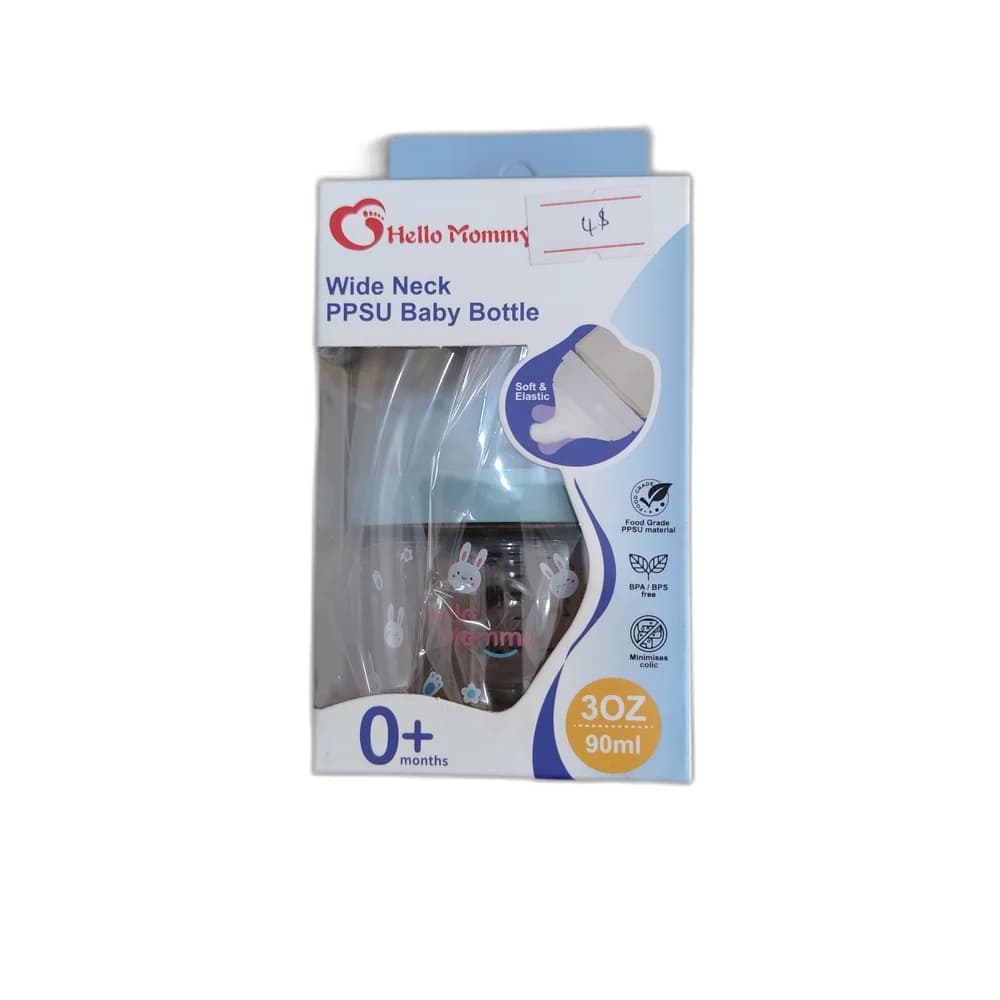 Hello Mommy Wide Neck PPSU Baby Bottle 3 oz / 90 mL