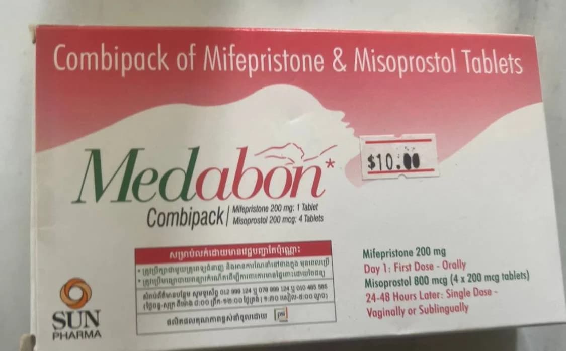 Medabon Combipack Mifepristone 200mg + Misoprostol 200mcg (4 tablets)