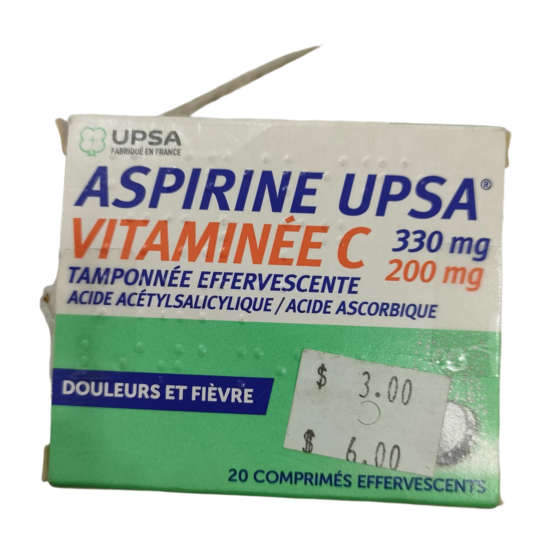 Aspirine UPSA Vitaminée C Aspirin 330mg + Vitamin C 200mg
