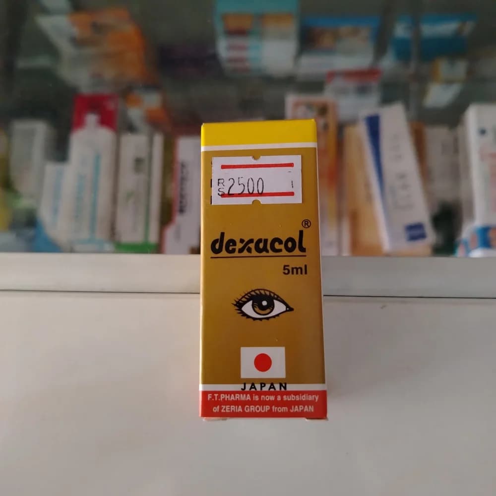 Dexacol Chloramphenicol 20 mg/5 mL (0.4% w/v) and dexamethasone sodium phosphate 5 mg/5 mL (0.1% w/v)