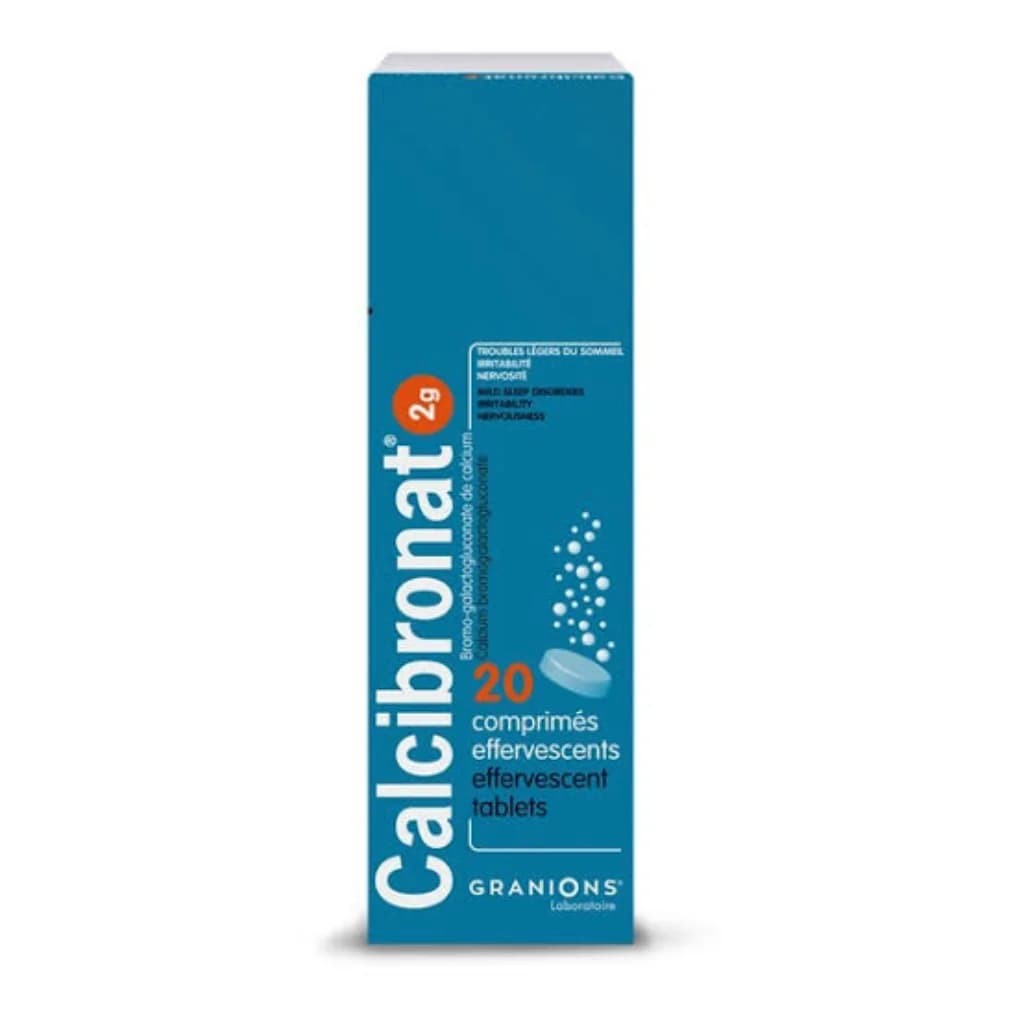 Calcibronat 2 g (calcium bromogalactogluconate), effervescent tablet