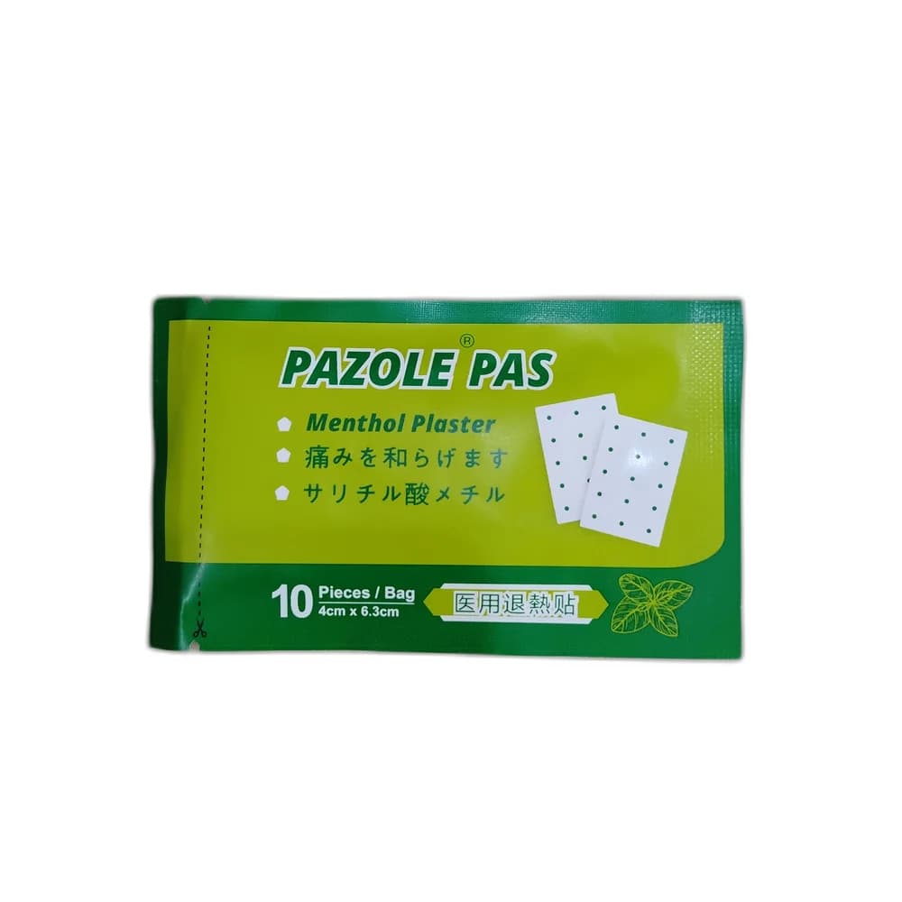 Pazole Pas Menthol Plaster 10 Patches (4cm x 6.3cm)