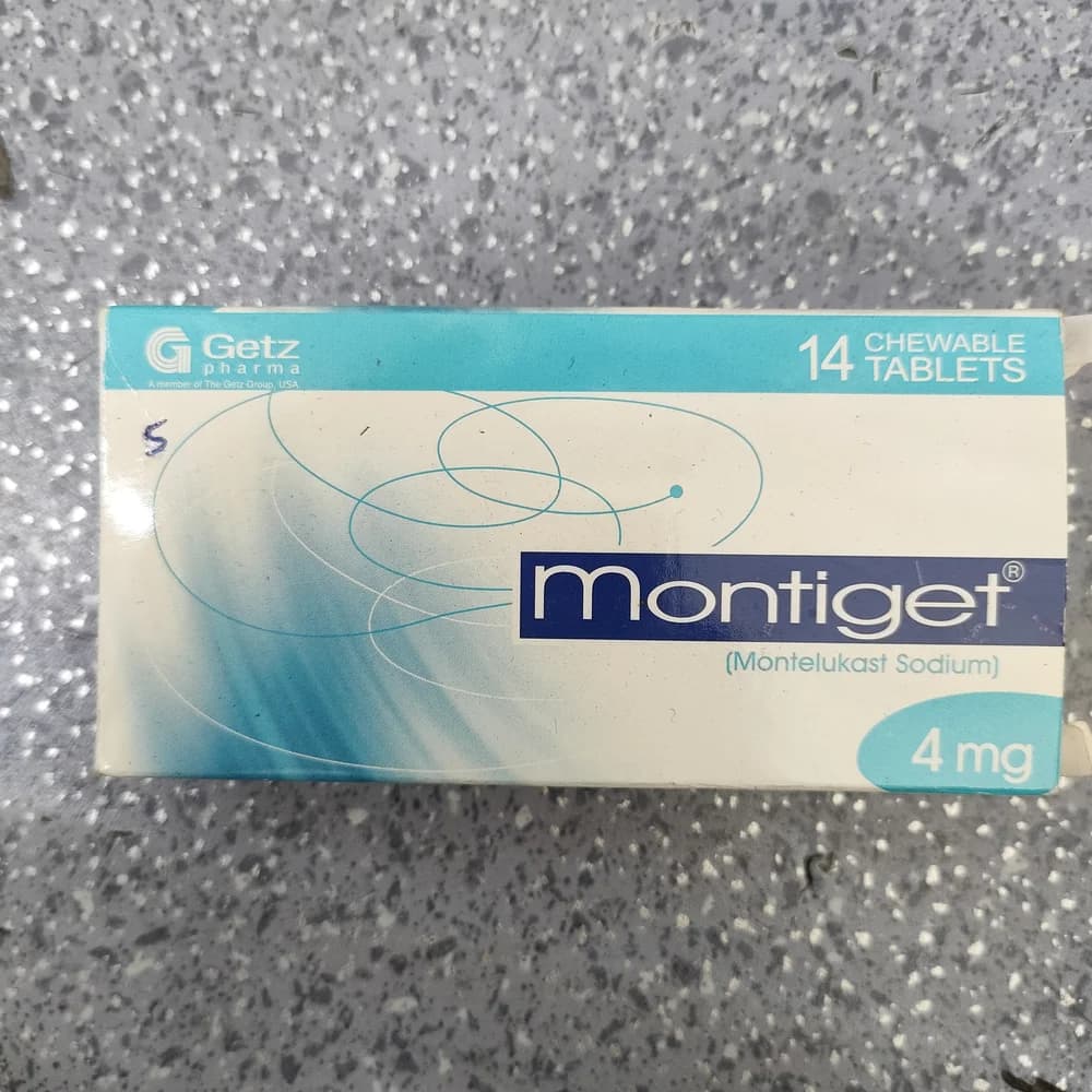 Montiget 4mg Montelukast sodium equivalent to Montelukast 4 mg per chewable tablet