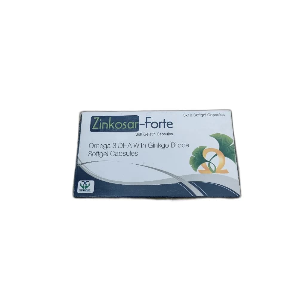 Zinkosar-Forte Omega3 DHA Ginkgo Biloba DHA (Omega-3) + Ginkgo Biloba softgel capsule