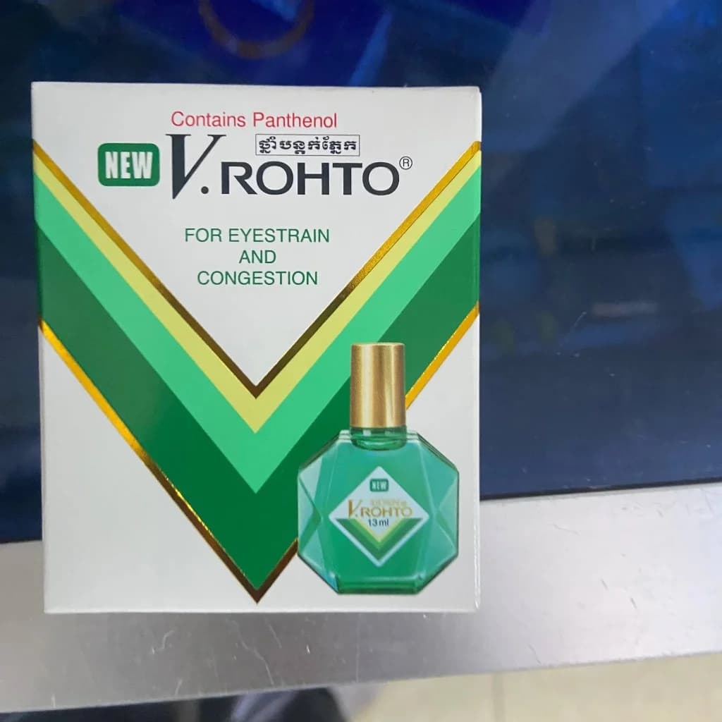 NEW V.ROHTO Eye Drops with Panthenol for Eyestrain and Congestion 13ml