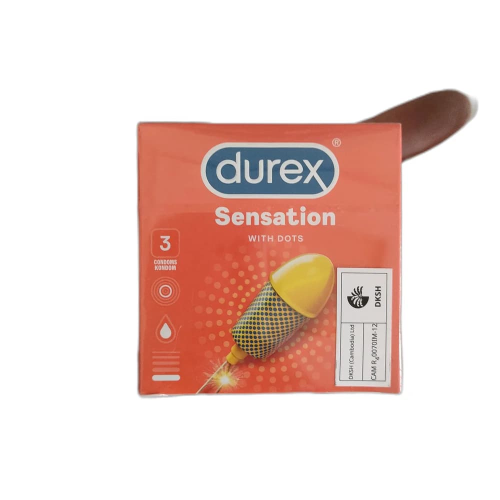 Durex Sensation Condoms Dotted, 3 condoms
