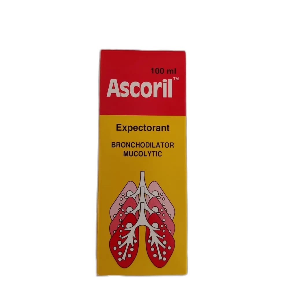 Ascoril Salbutamol 2 mg / Bromhexine HCl 4 mg / Guaifenesin 100 mg / Menthol 1 mg per 10 mL