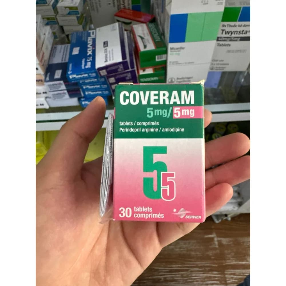 Coveram 5 mg/5 mg Perindopril arginine 5 mg / amlodipine 5 mg, 30 tablets