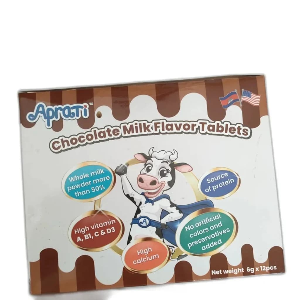 Aprati Chocolate Milk Flavor Tablets 6 g per tablet