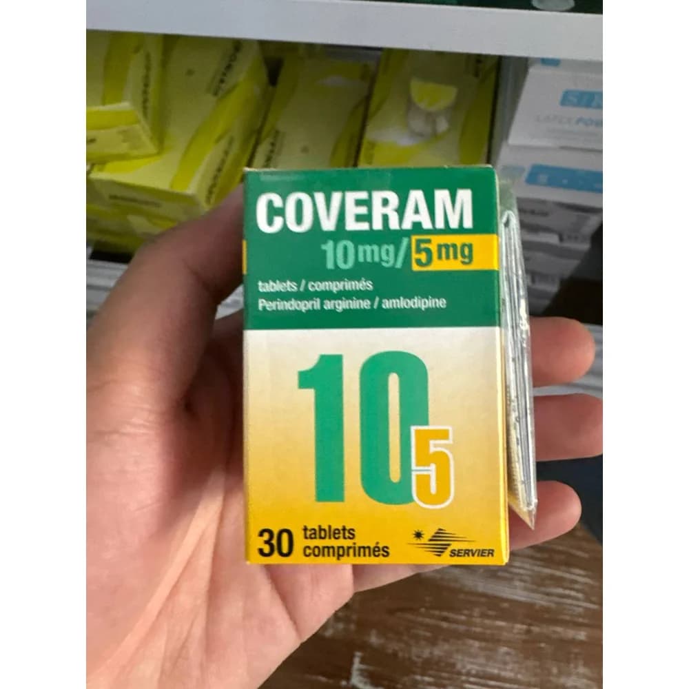 Coveram 10 mg/5 mg Perindopril arginine 10 mg / amlodipine 5 mg, 30 tablets