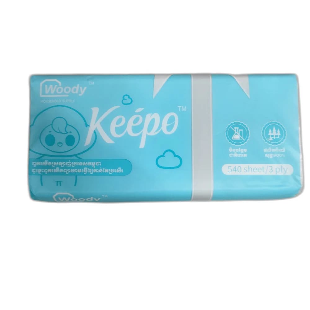 Keepo Premium Plus Tissue 200 × 195 mm, 540 sheets, 3-ply