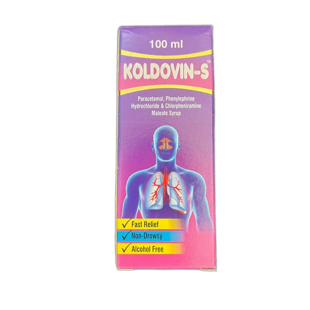 Koldovin-S Paracetamol 250 mg / Phenylephrine hydrochloride 5 mg / Chlorpheniramine maleate 2 mg per 5 mL