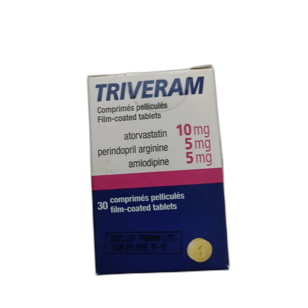 Triveram atorvastatin 10 mg + perindopril arginine 5 mg + amlodipine 5 mg