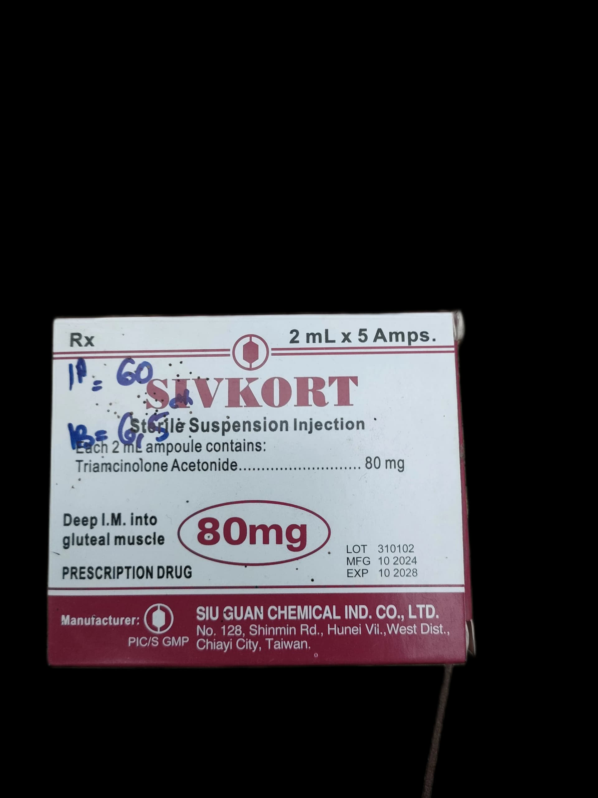 SIVKORT Triamcinolone 80mg Injection 80mg/2ml