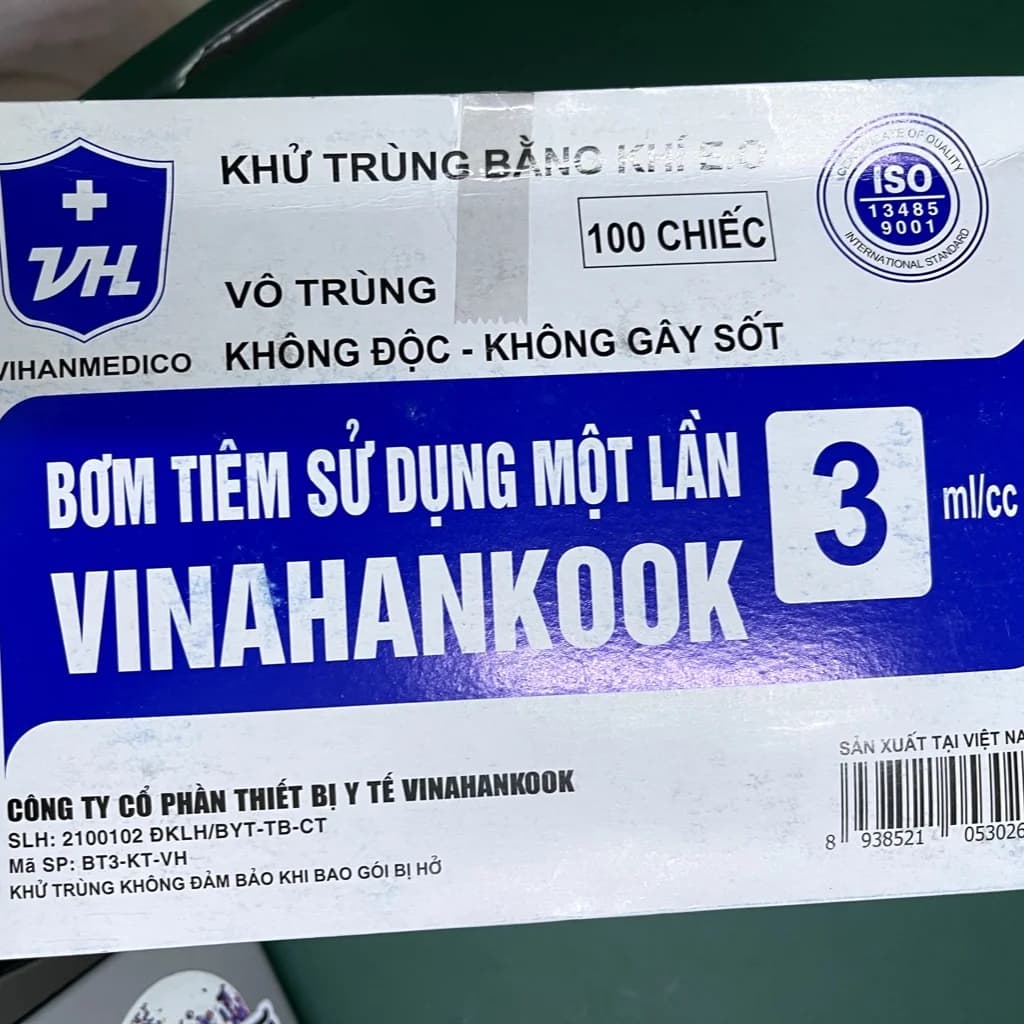 Vinahankook syringe 3ml/cc