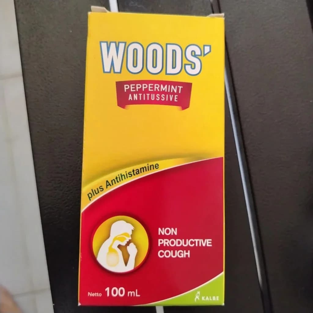 Woods' Peppermint Antitussive Per 5 mL: Dextromethorphan HBr 7.5 mg, Diphenhydramine HCl 12.5 mg (100 mL)