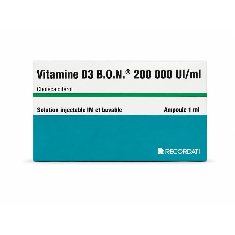 Vitamine D3 B.O.N. Cholecalciferol 200,000 IU/ml injectable or oral solution, 1 ml ampoule