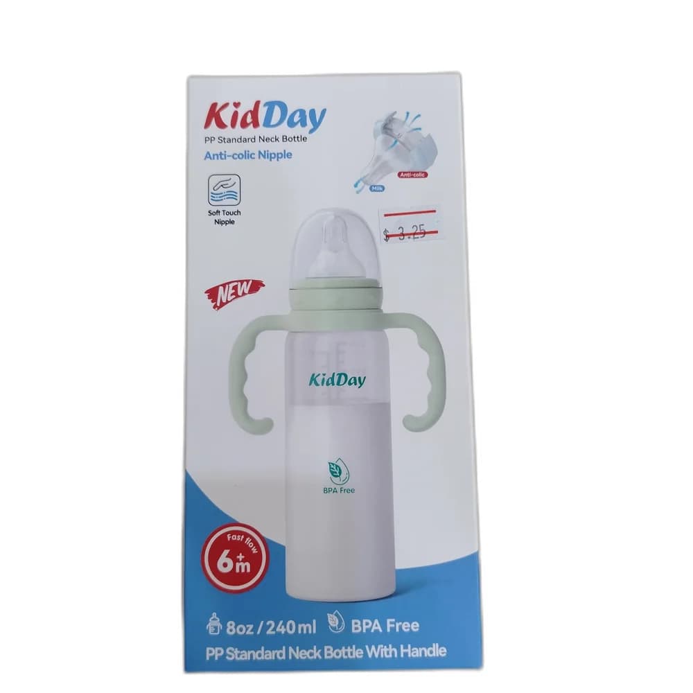 KidDay PP Standard Neck Bottle With Handle 8oz 8 oz / 240 ml
