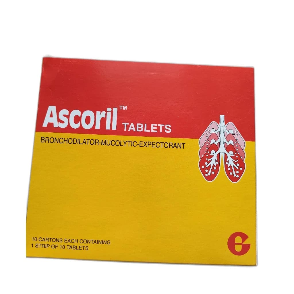 Ascoril Salbutamol sulphate 2mg, bromhexine hydrochloride 8mg, guaifenesin 100mg