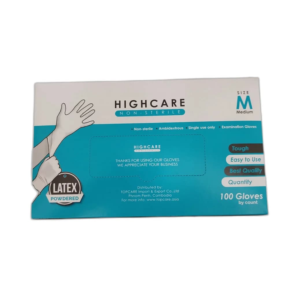 Highcare Non-Sterile Examination Gloves Size M (Medium)