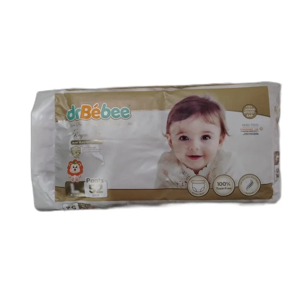 dr.Bebee Royal Fit Pants (Size L, 52 Pcs) L (9-14 kg), 52 pcs