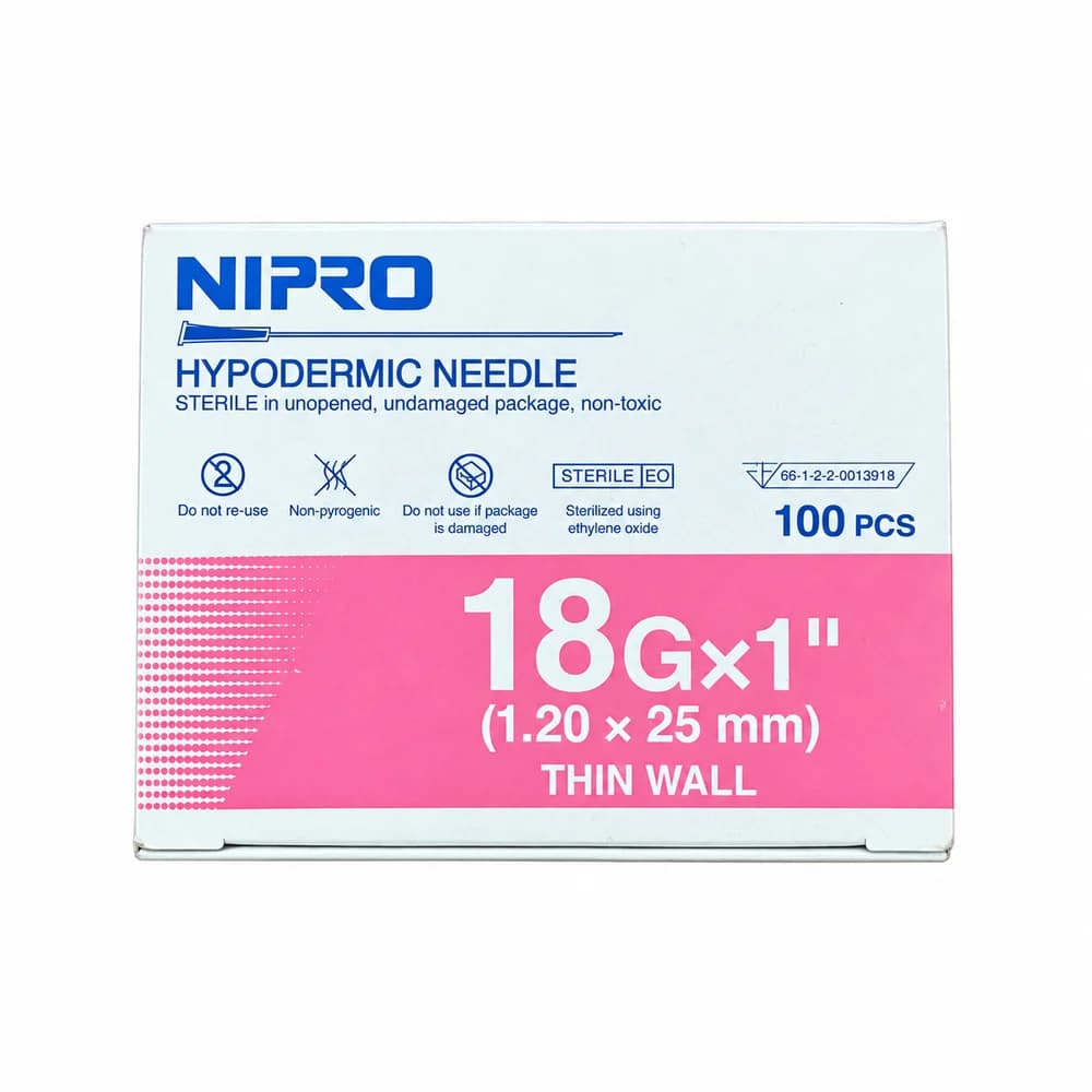 Nipro 18G × 1 inch (1.20 × 25 mm)