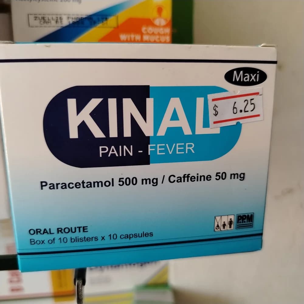 Kinal Pain-Fever Paracetamol 500 mg + Caffeine 50 mg per capsule