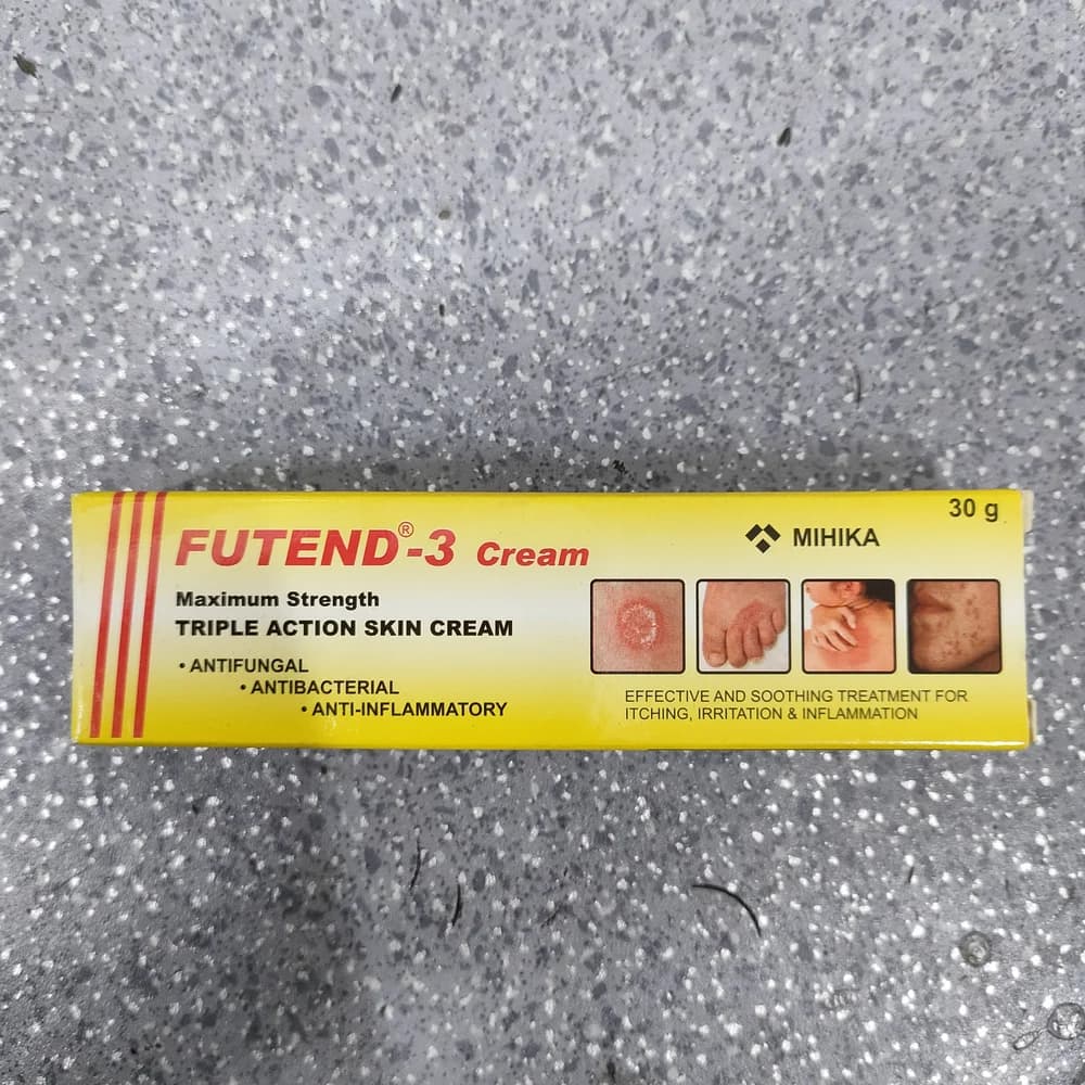 Futend-3 Cream Clotrimazole BP 1% w/w + Betamethasone Dipropionate BP 0.05% w/w + Neomycin Sulphate BP 0.5% w/w