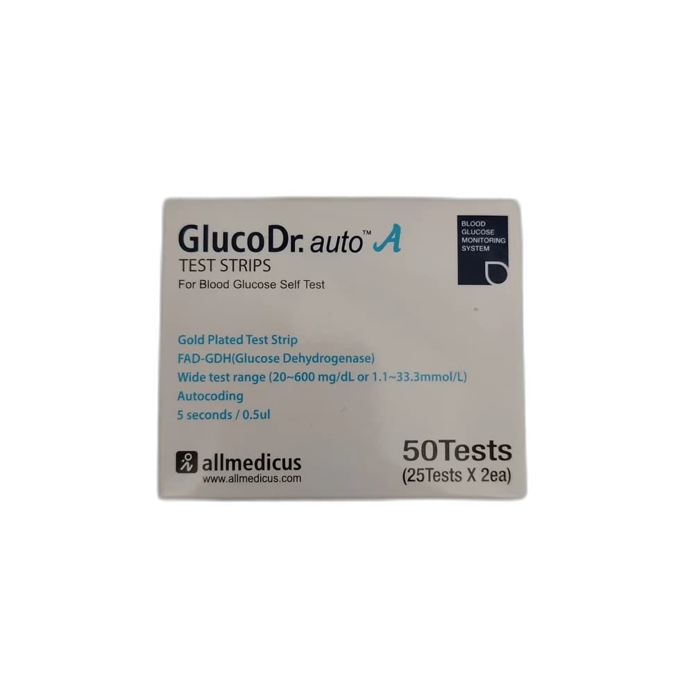 GlucoDr. auto A Test Strips 50 Tests (25 Tests x 2)