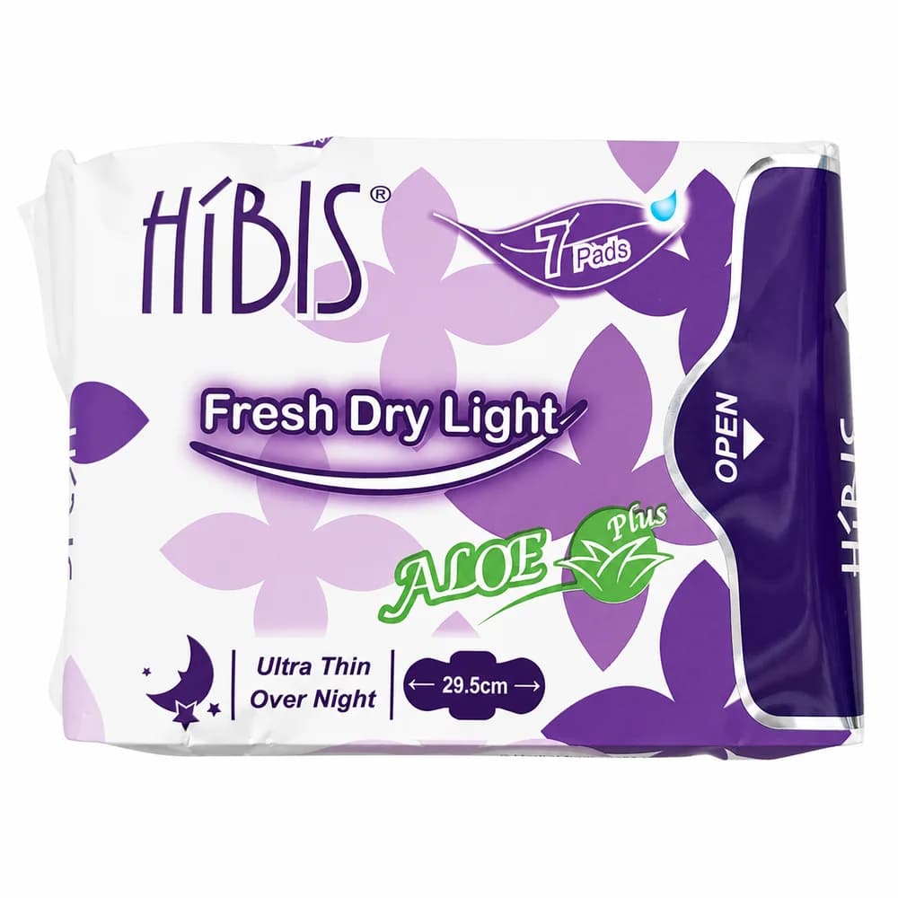 Hibis Fresh Dry Light 7 Pads, 29.5 cm Overnight