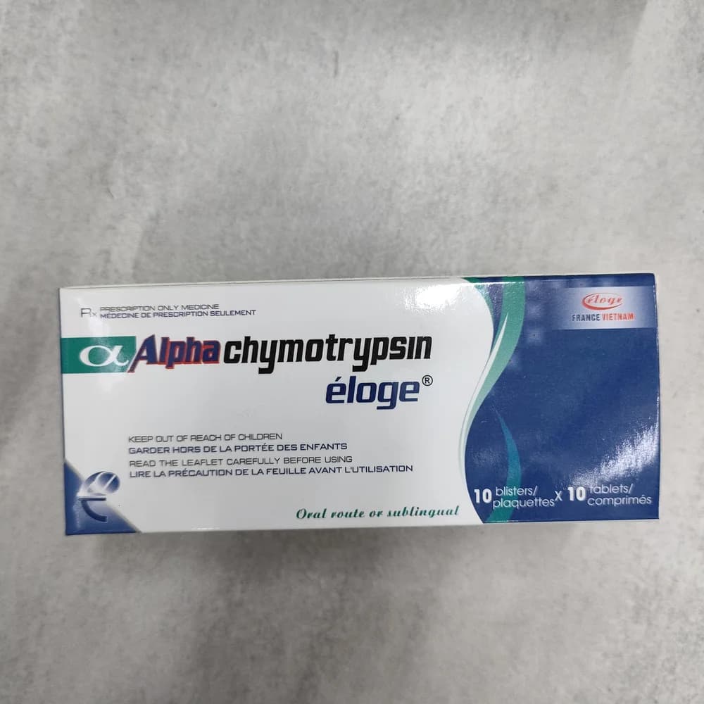 Alpha chymotrypsin éloge 4200 USP units (21 microkatals) per tablet